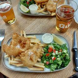 Hlemmur Food Hall; Cod and Chips (excellent)