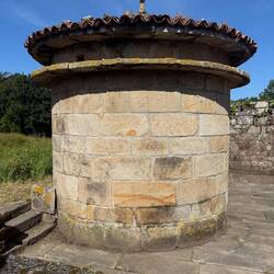 Pombais: traditional round stone dovecotes built to house pigeons in rural Galicia.