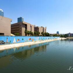 Department of Justice buildings and the Manda Creek "Medusa" by Malik Bulut — Bayraklı, İzmir.