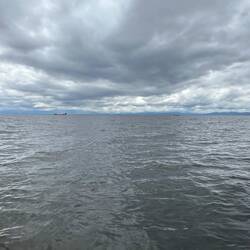 If you look close, you can see the tug and its tow.