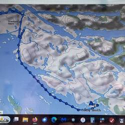 My Inreach track today. (Starts in the cove beside Branham Island))