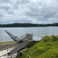 Private dock in Blunden Harbour.