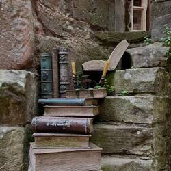 Ein Bibliothekar hat bei dem Angriff eine m 17 JH etliche Bücher gerettet