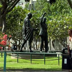 "Long Walk" theme- Mahatma Gandhi & James Mancham (the first president of Seychelles),