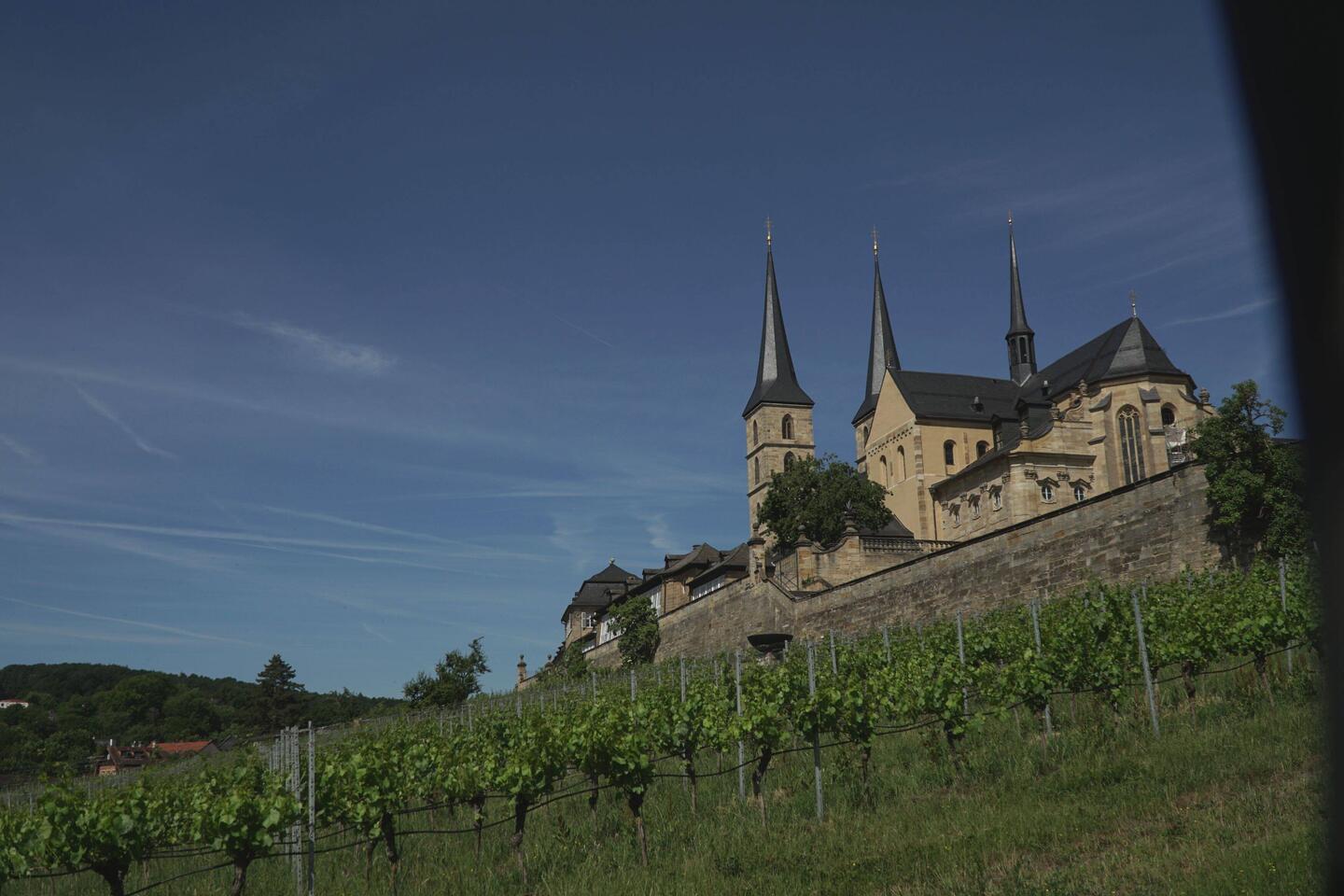 Weinberg und Kirche St. Michael
