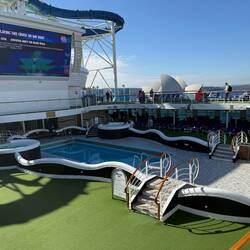 Main pool with movie screen