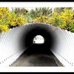 Der Fußgangertunnel vom Fjord zu Nordseehaven "Hvide Sande"