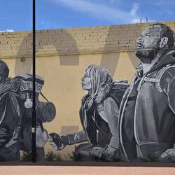Mural in Sahagun - the cast in the movie 'The Way'