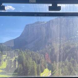 Look close at the cable up the side of the cliff