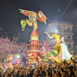 One of the Fallas in Xativa before ...