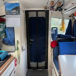 Looking aft in the cabin.