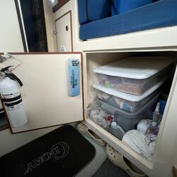 Another view of storage area under aft seat.