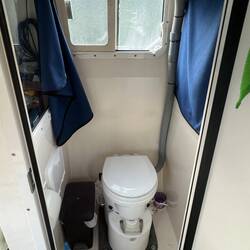 Airhead composting toilet in the head.