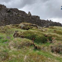 Booths; ruins of excavated temporary shelters built by chieftains