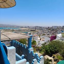 Rooftop view over medina and down towards tangier bay