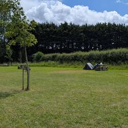 My camping spot and picnic table