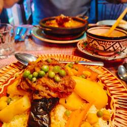 Vegetable couscous tagine and beef tagine