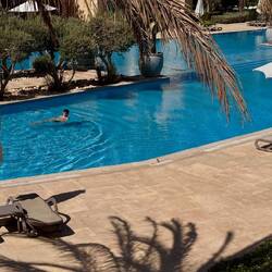 Einmal noch schwimmen im "kleinen" Pool bevor wir aufbrechen