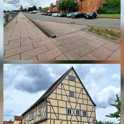 Oben: Burg vom Elbeufer aus - Unten: Burgmuseum von 1543 ältestes erhaltenes Wohnhaus der Stadt