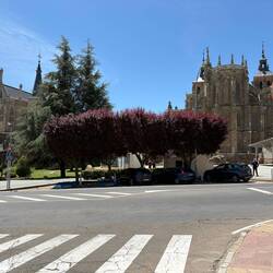 The bus station is right across from the Gaudi Palace and the cathedral.
