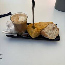 Ordered coffee; tortilla and bread thrown in.