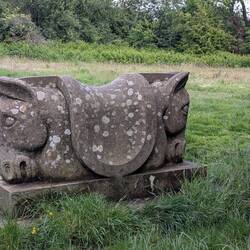Horse sculpture at old racecourse