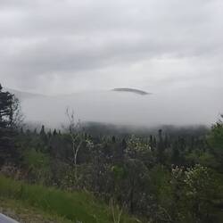 Early in our ride the fog still dominated the lake, but thankfully not the road. Yesterday was both!