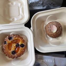 Berry polenta cake and cardamom puff