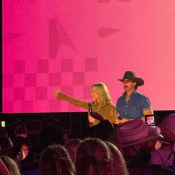 A CMA host and Riley Green