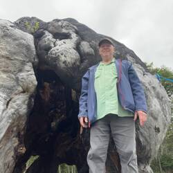 Me next to the burl to give you some idea of it's size.