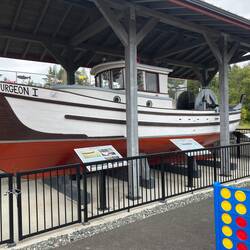 Boat building display at Malcolm Island Harbour.