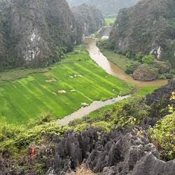 Hang Mua views. You can just see the boats coming from Tam Coc.