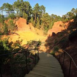 Down the steps...