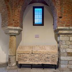 The reused sarcophagus.