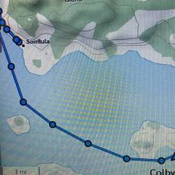 My Inreach track today, including my walks at Sointula and Alert Bay