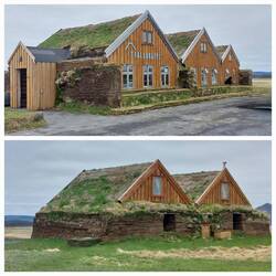 Fjalladyrd; old farm buildings