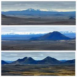 Views south to Vatnajokull Glacier from a vantage point stop