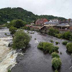 Llangollen station and river Dee