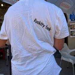 T-shirts in honor of a friend with her favorite saying. Imagine it with an Australian accent.