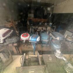 The old Alert Bay Shipbuilding company. Peering inside a window.