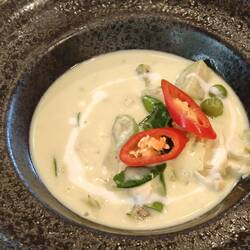 Green Curry (not very green because I said "not spicy, please")