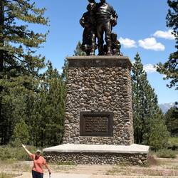 The memorial represents the height of the snow pack the Donner party got stuck in.