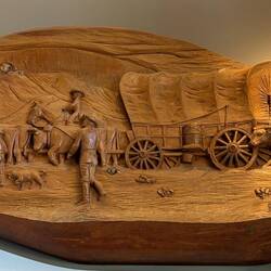 Wooden plaque at the visitor center
