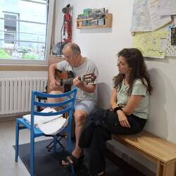 Spontankonzert des Herbergsvaters