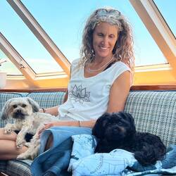 Cathy with Houston and Ace