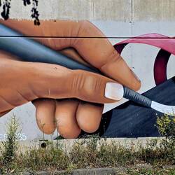 Street art on an underpass - actually looks better in the pic than in person!