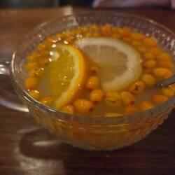 Ginger and sea buckthorn tea