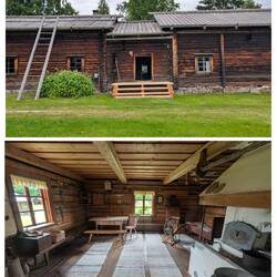Karelisches Bauernhaus Anfang 20. Jhdt außen und innen