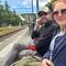 Warten auf die Tram.