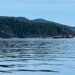 Gretchen H and her tow. Currently waiting to go through Seymour.